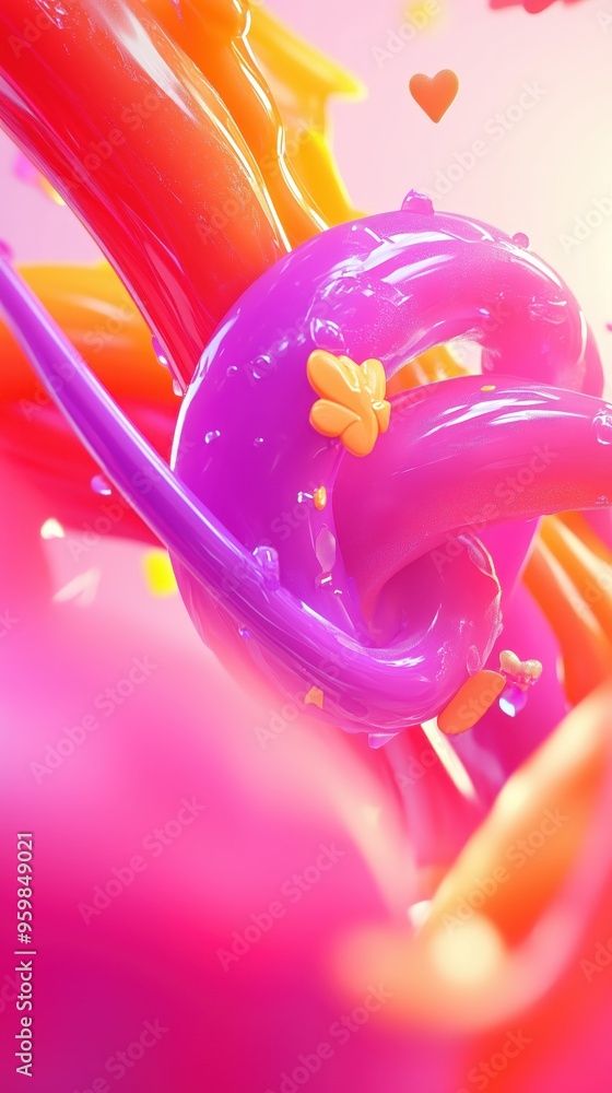 Aufkleber vibrant abstract design with overlapping fluid shapes.