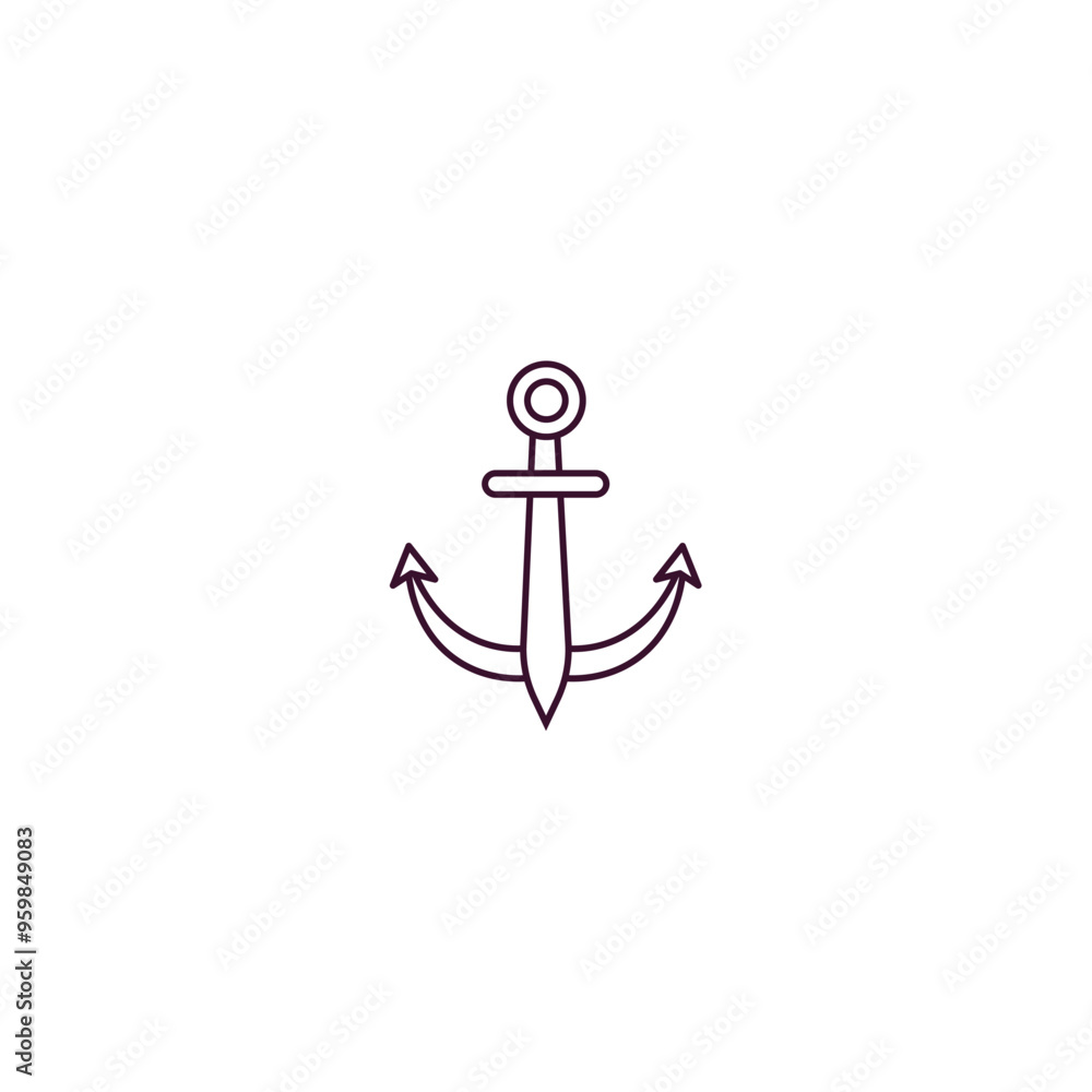 Poster naval outline icon. linear vector from army and military concept. thin line naval icon isolated on w