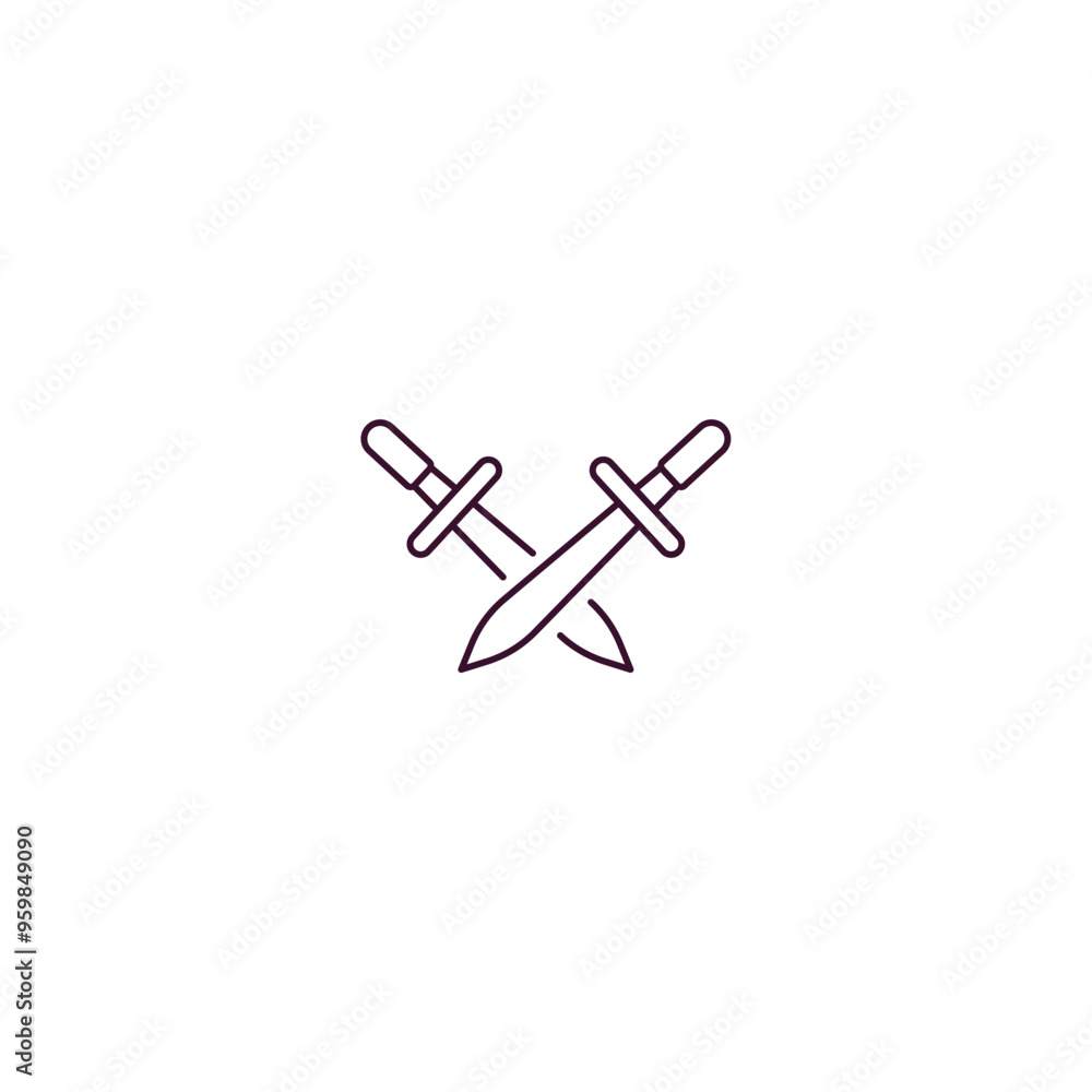 Poster combat outline icon. linear vector from army and military concept. thin line combat icon isolated on