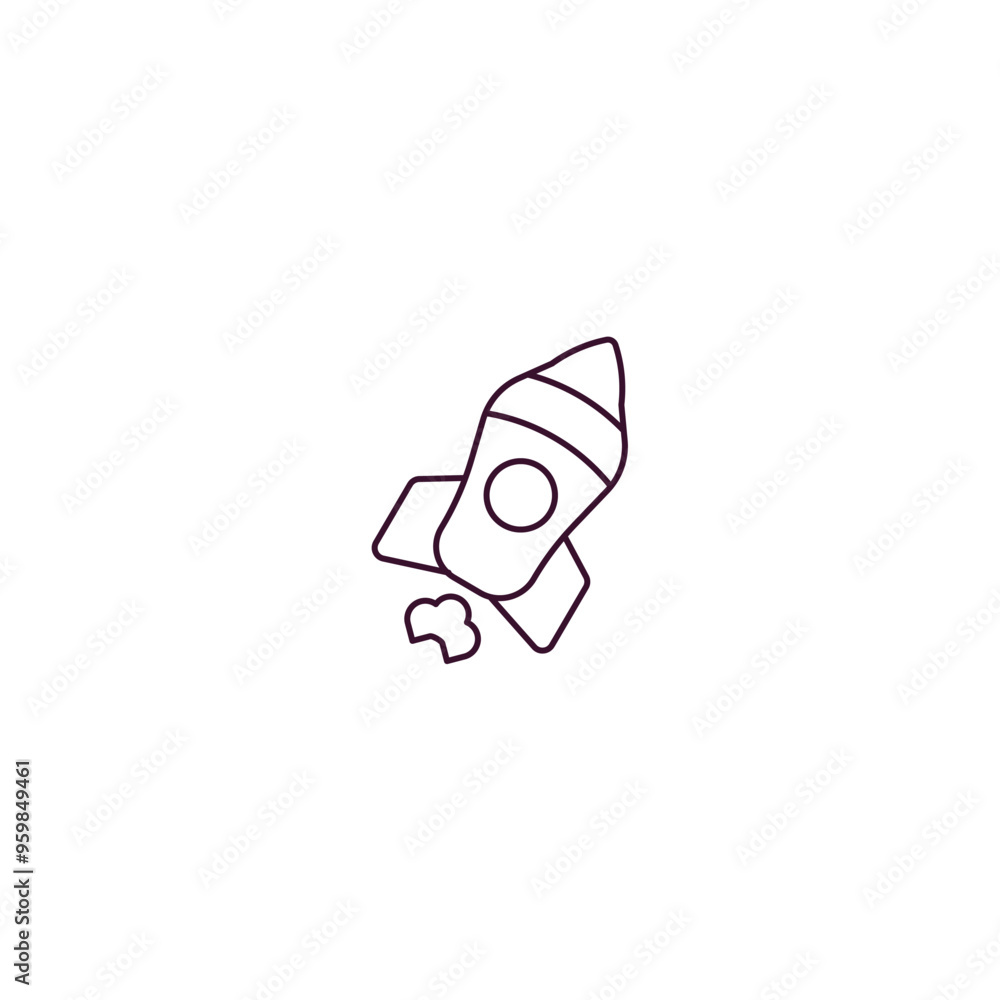 Poster launcher outline icon. linear vector from army and military concept. thin line launcher icon isolate