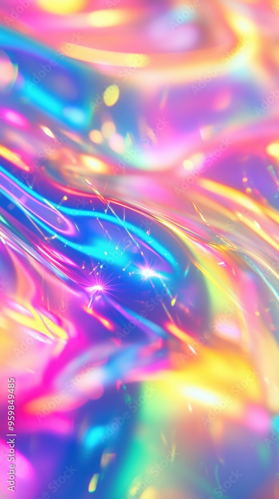 Canvas Prints Bright and glamorous holographic background with vibrant colors.