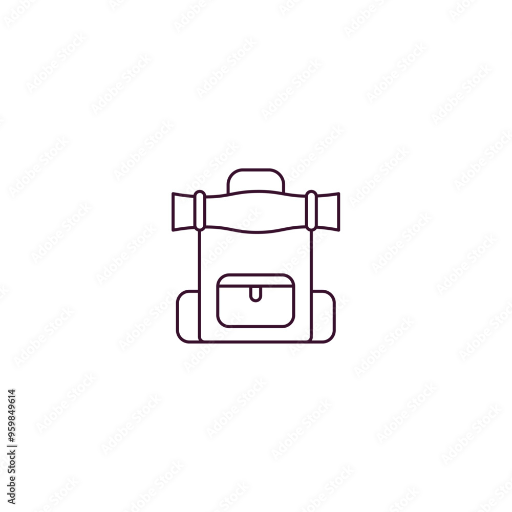 Aufkleber backpack outline icon. linear vector from army and military concept. thin line backpack icon isolate