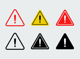 Danger or Warning sign design icon set stock illustration