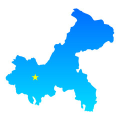 Map of Chongqing with its capital Chongqing in China with a professional blue style