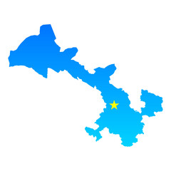 Fototapeta premium Map of Gansu with its capital Lanzhou in China with a professional blue style