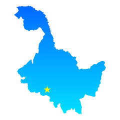 Obraz premium Map of Heilongjiang with its capital Harbin in China with a professional blue style