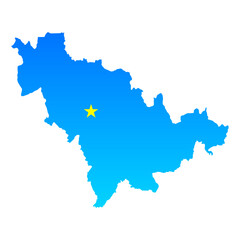 Naklejka premium Map of Jilin with its capital Changchun in China with a professional blue style