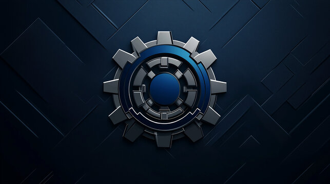 A high-resolution industrial logo made in a metallic style