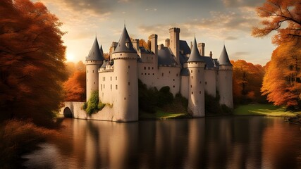 Obraz premium castle with autumn
