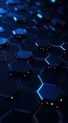 Obraz premium Futuristic minimalist design with illuminated hexagonal patterns for modern posters.