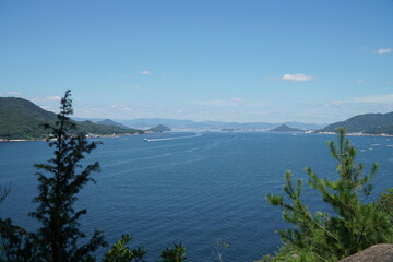 Gorgeous View of Karuga Seaside in Kure City, Hiroshima Prefecture, Japan.