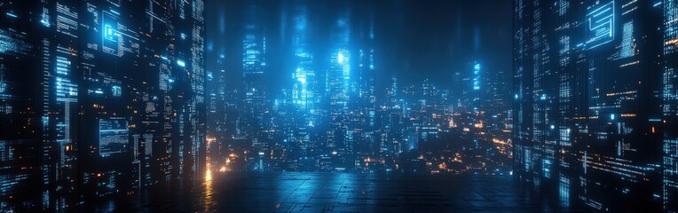 Futuristic Digital Background for Tech Processes and AI Concepts