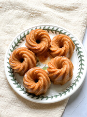 Steamed caramelized sweet and soft cake, locally known as Kuih Apam Gula Hangus.
