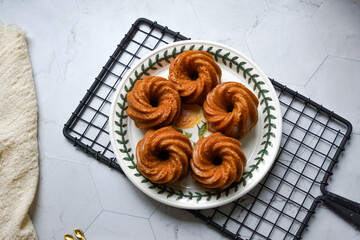 Steamed caramelized sweet and soft cake, locally known as Kuih Apam Gula Hangus.