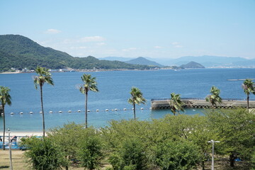 Gorgeous View of Karuga Seaside in Kure City, Hiroshima Prefecture, Japan.