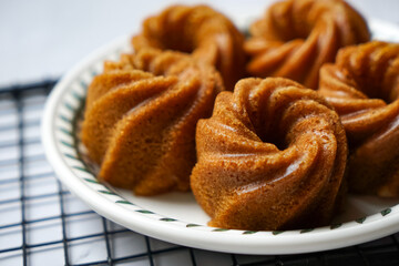 Steamed caramelized sweet and soft cake, locally known as Kuih Apam Gula Hangus.