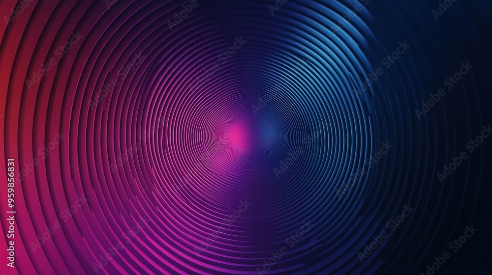 Poster minimalist futuristic poster featuring concentric patterns in vibrant gradient tones.