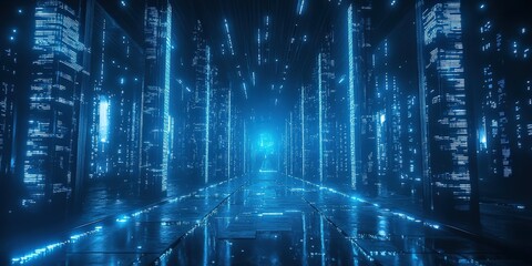 Futuristic Digital Background for Tech Processes and AI Concepts