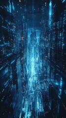 Obraz premium Futuristic Digital Background for Tech Processes and AI Concepts