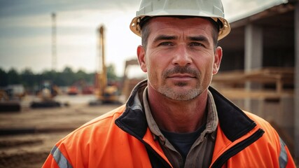 Obraz premium 建設現場での作業を現場監督が監視し、建設作業員が協力して進めるプロジェクトの様子