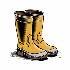 illustration of gum boots on white background 