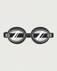 Fototapeta premium illustration of swimming goggles on white background 