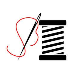 Sewing needle and thread icon.