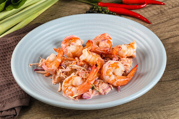 Shrimp cocktail with salad and sauce