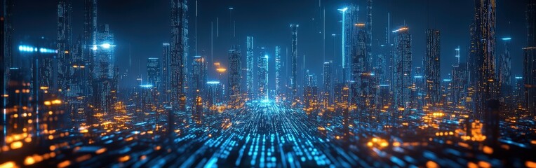 Obraz premium Futuristic Digital Background for Tech Processes and AI Concepts