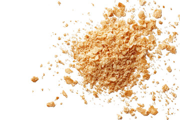 A pile of cookie crumbs on a transparent background