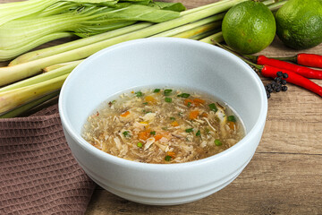 Asian gourmet crab soup with spices