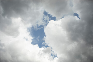 Thunderclouds. Grey sky. Summer clouds. Beautiful weather.