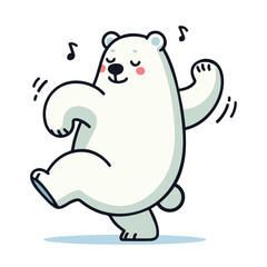 Obraz premium Cute vector illustration of a Polar bear flat style