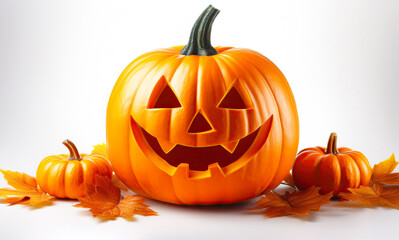 Halloween pumpkins isolated on white background