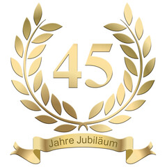 Laurels For the 45th anniversary with text in German	