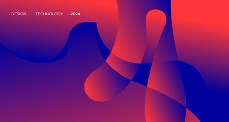 3D red geometric fluid abstract background. Minimalist modern graphic design element cutout style concept for banner, flyer, card, or brochure cover