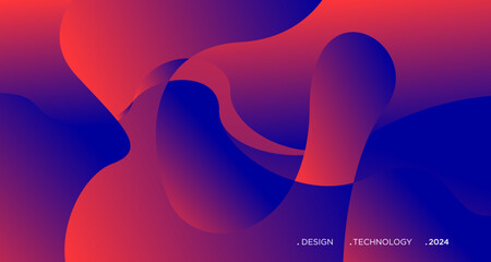 3D red geometric fluid abstract background. Minimalist modern graphic design element cutout style concept for banner, flyer, card, or brochure cover