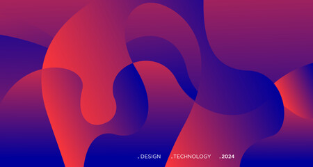 3D red geometric fluid abstract background. Minimalist modern graphic design element cutout style concept for banner, flyer, card, or brochure cover