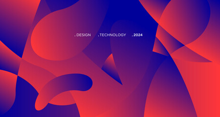 3D red geometric fluid abstract background. Minimalist modern graphic design element cutout style concept for banner, flyer, card, or brochure cover