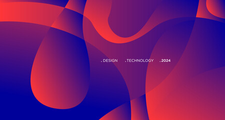 3D red geometric fluid abstract background. Minimalist modern graphic design element cutout style concept for banner, flyer, card, or brochure cover