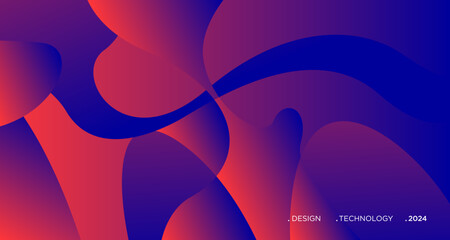 3D red geometric fluid abstract background. Minimalist modern graphic design element cutout style concept for banner, flyer, card, or brochure cover