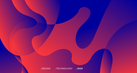 3D red geometric fluid abstract background. Minimalist modern graphic design element cutout style concept for banner, flyer, card, or brochure cover