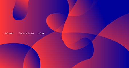 3D red geometric fluid abstract background. Minimalist modern graphic design element cutout style concept for banner, flyer, card, or brochure cover