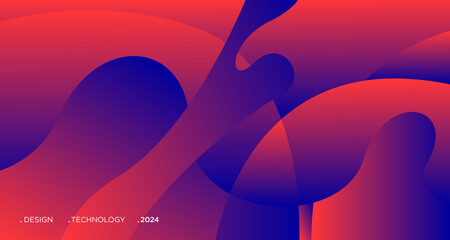 3D red geometric fluid abstract background. Minimalist modern graphic design element cutout style concept for banner, flyer, card, or brochure cover