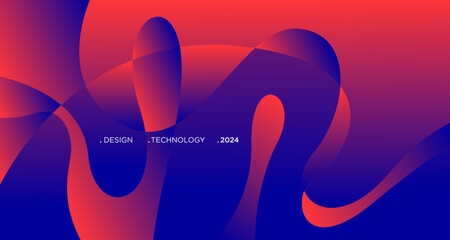 3D red geometric fluid abstract background. Minimalist modern graphic design element cutout style concept for banner, flyer, card, or brochure cover