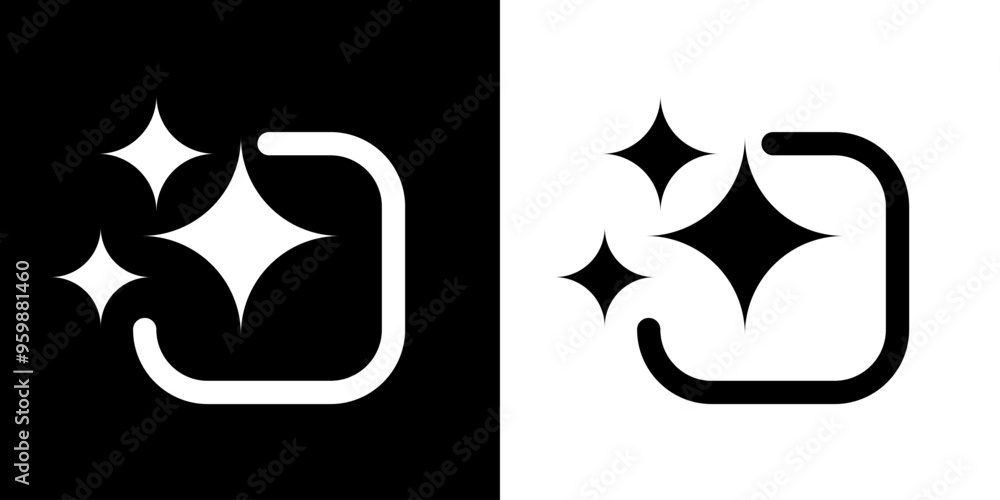 Poster ai generate logo, artificial intelligence black and white icon modern minimal vector design , for yo