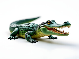 Fototapeta premium 3D Crocodile on a White Background Graphic Design 
