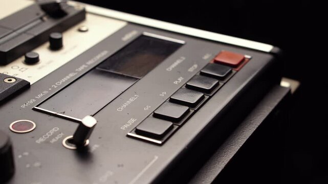 Starting Playback of Audio Reel to Reel Tape onm Vintage Professional Magnetophone