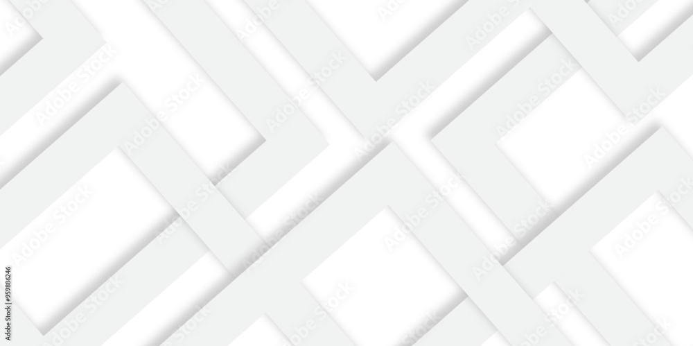 Poster white abstract geometric background with white paper sheets soars as abstract spaces with rectangles