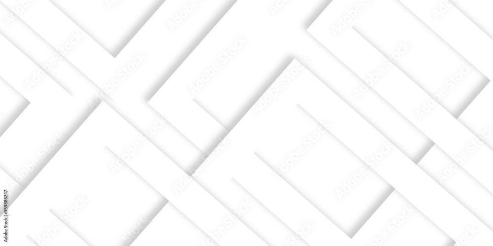 Poster white abstract geometric background with white paper sheets soars as abstract spaces with rectangles
